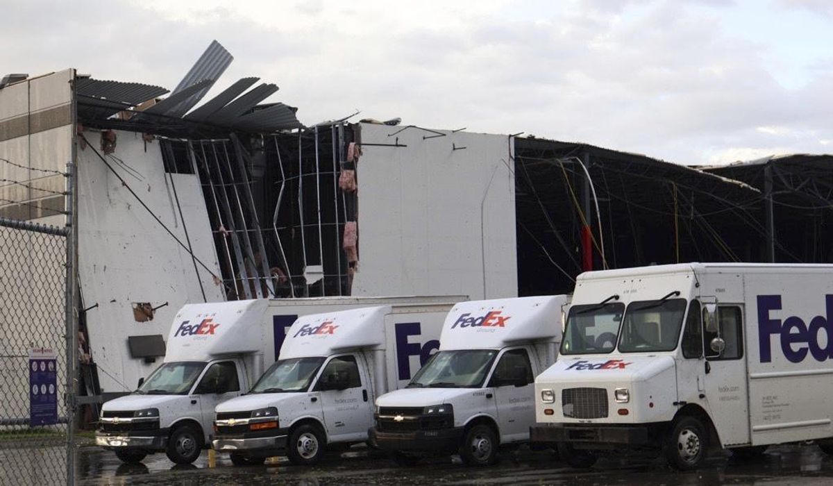 Severe storms batter the Midwest, including tornadoes that shredded a FedEx facility