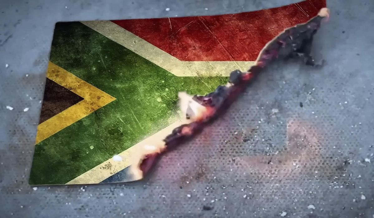 South African party's campaign ad showing a burning flag is called treason by the president