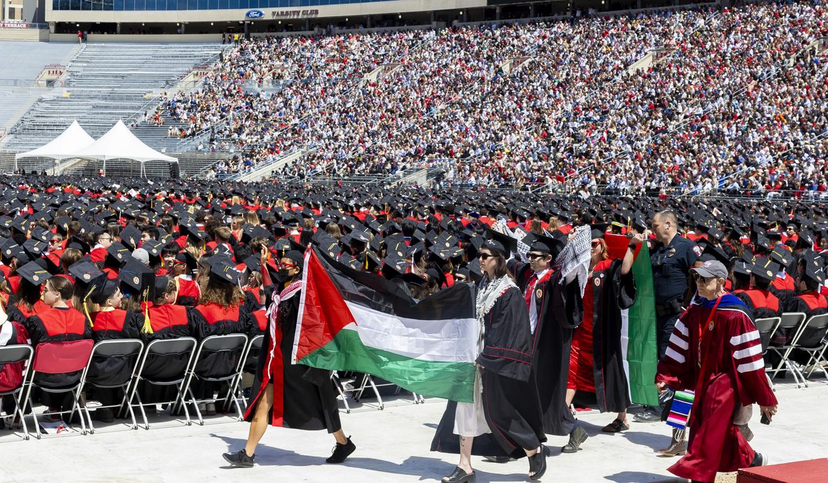 Small pro-Palestinian protests held Saturday as college commencements are held