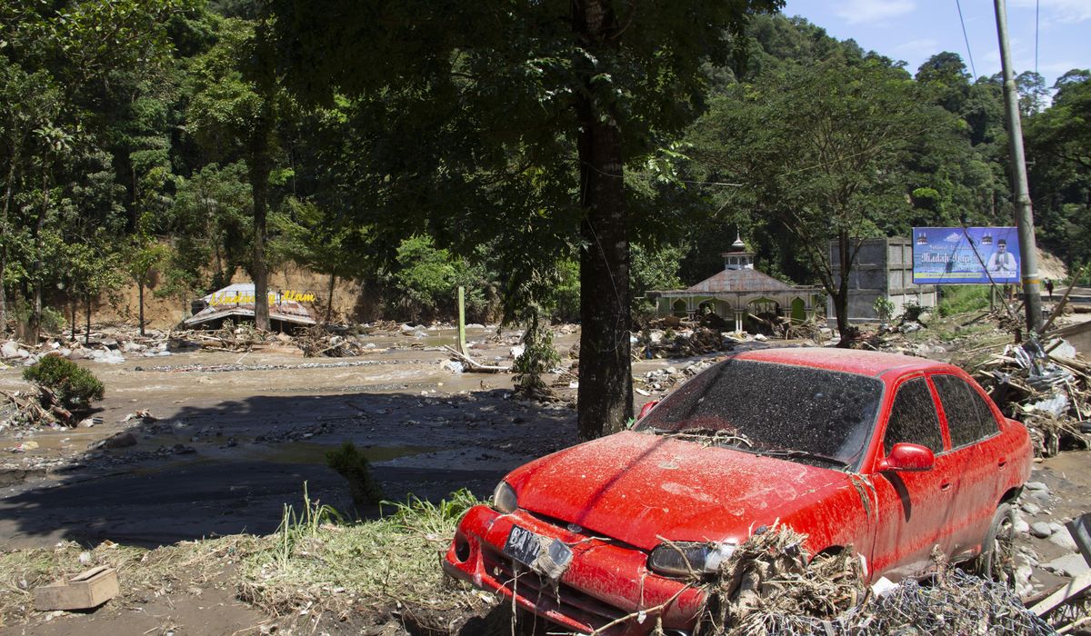 At least 37 people were killed after flash floods and cold lava flow hit Indonesia's Sumatra island