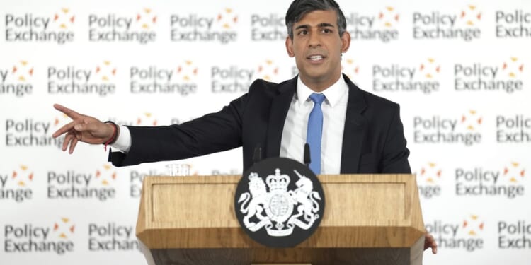 British Prime Minister Rishi Sunak warns of 'axis of authoritarian states' in pre-election speech