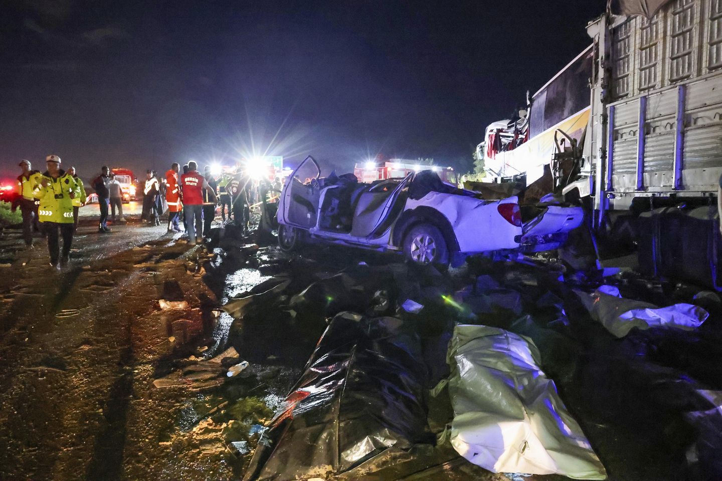 A bus crashes into vehicles in southern Turkey, leaving 10 dead and 39 injured