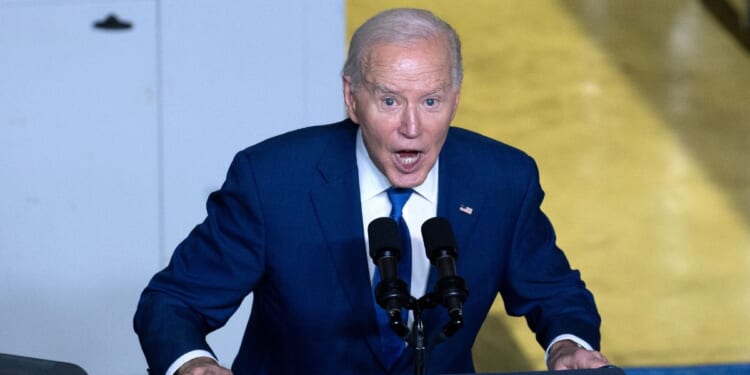 U.S. President Joe Biden speaks to guests during an event at Gateway Technical College’s iMet Center on May 8, 2024 in Sturtevant, Wisconsin. During the event, Biden spoke about Microsoft’s plan to invest $3.3 billion to build an artificial intelligence data center in the state.