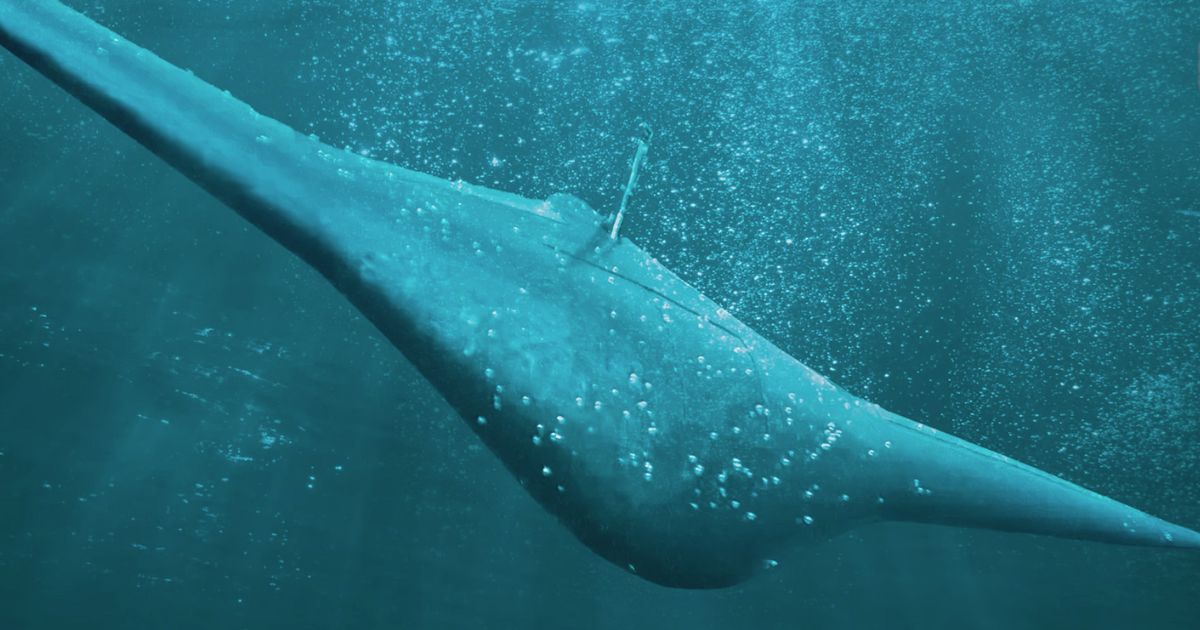 an artist's rendering of the Manta Ray UUV prototype