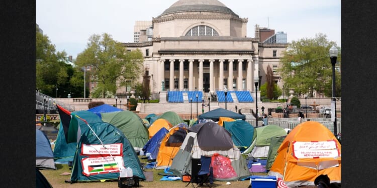 Student protesters camp on the campus of Columbia University on Tuesday in New York City. Parents are starting to demand refunds and rethink their children's college choices after violent pro-Palestinian protests have disrupted classes and graduation.