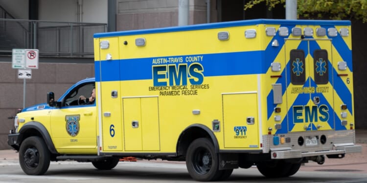 An ambulance from Austin-Travis County Emergency Medical Services is pictured in a file photo from March 2023.