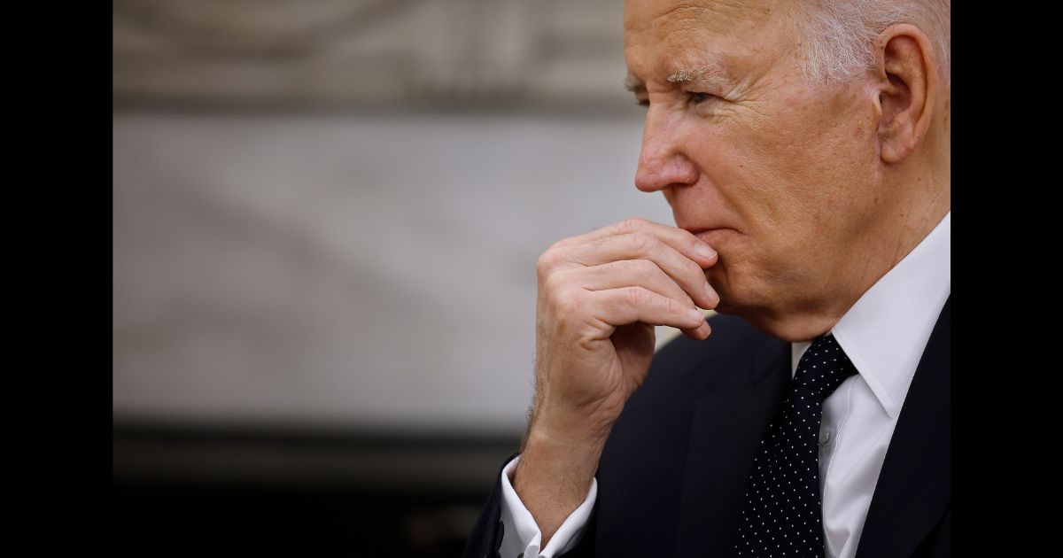 U.S. President Joe Biden listens to Romanian President Klaus Iohannis in the Oval Office at the White House on May 7, 2024 in Washington, DC.