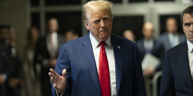 Donald Trump arriving for his trial at Manhattan Criminal Court