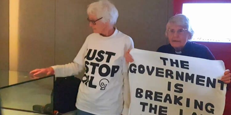 Sue Parfitt and Judy Bruce were arrested after attacking the Magna Carta at the British Library in London.