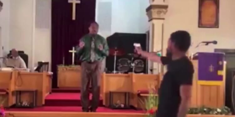 On Sunday, Pastor Glenn Germany, left, was giving a sermon at Jesus' Dwelling Place Church in North Braddock, Pennsylvania, when Bernard Polite, right, walked up with a gun attempting to shoot Germany.