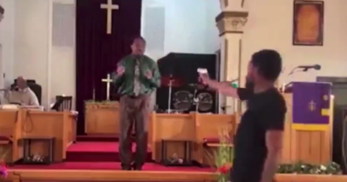 On Sunday, Pastor Glenn Germany, left, was giving a sermon at Jesus' Dwelling Place Church in North Braddock, Pennsylvania, when Bernard Polite, right, walked up with a gun attempting to shoot Germany.