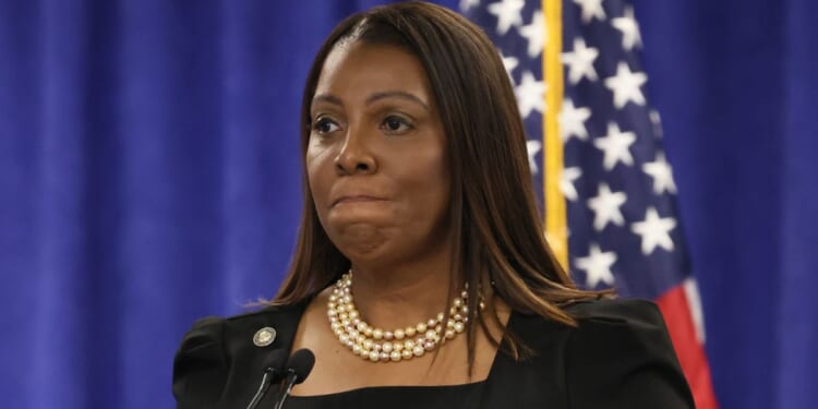 New York Attorney General Letitia James speaks during a news conference in New York City on Feb. 16.