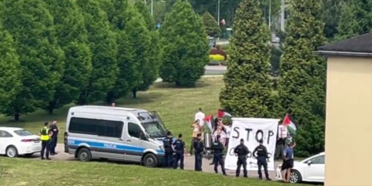 Revolting Pro-Gaza Activists Protest Outside Auschwitz for 'March of the Living' to Honor Victims