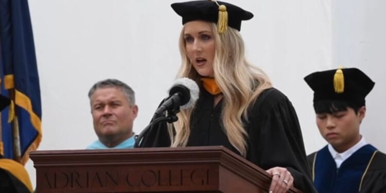 Not everyone was happy with the decision to invite Riley Gaines to be the commencement speaker at Adrian College in Adrian, Michigan.