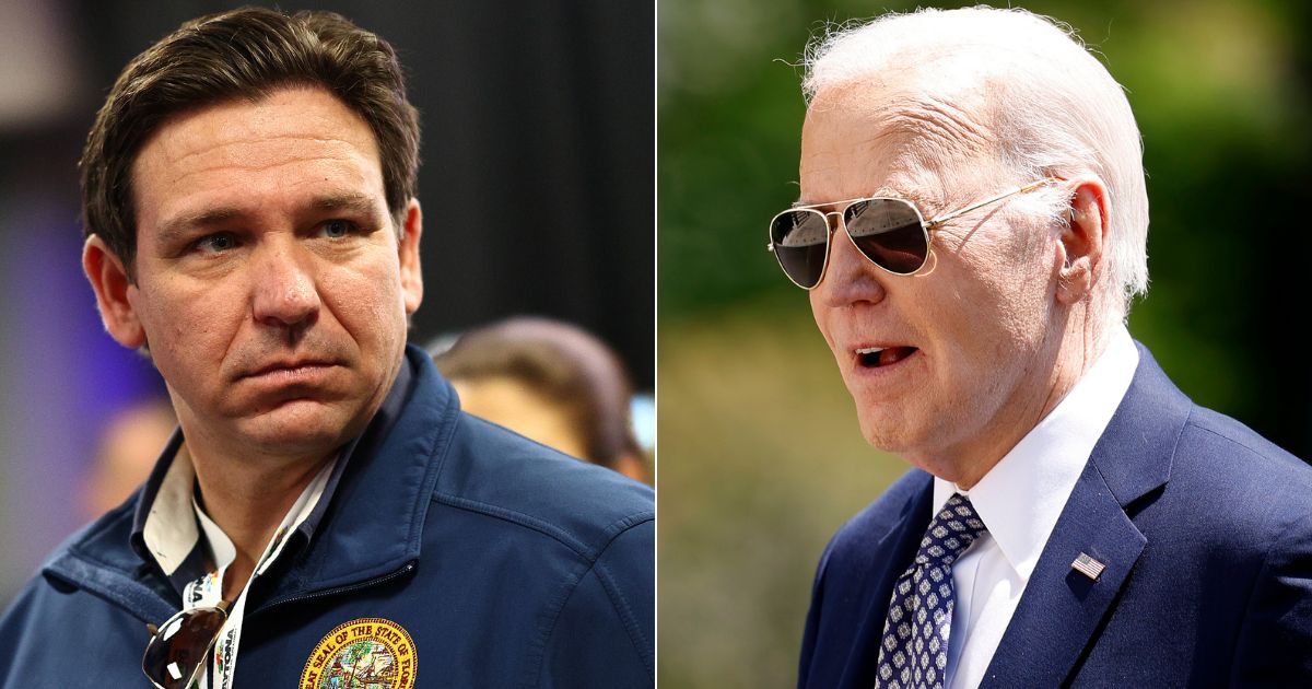 Florida Gov. Ron DeSantis, left, has filed a lawsuit against President Joe Biden, right, and his administration over their changes to Title IX and pushing the transgender ideology.