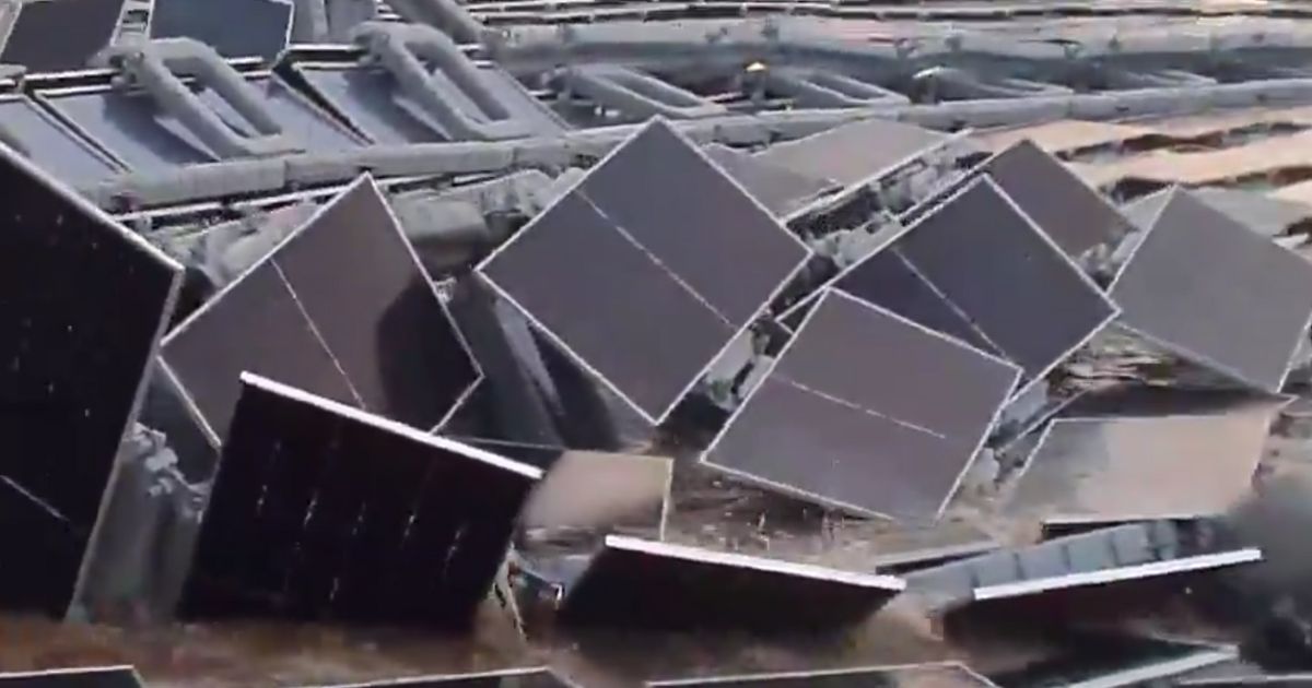 This X screen shot shows the damage done to Omkareshwar Dam in India after a storm.