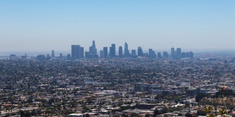 An undated stock photo shows the Los Angeles skyline and surrounding area as seen from the Griffith Observatory.