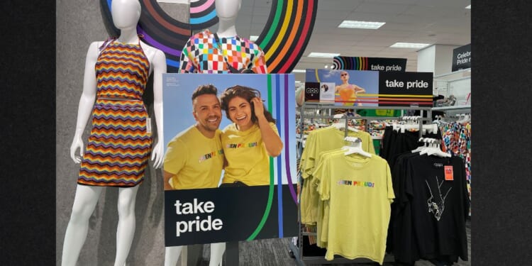 "Pride Month" merchandise is displayed at a Target store on May 31, 2023, in San Francisco, California. Target pulled some of its Pride Month merchandise from stores or moved the seasonal displays to lesser seen areas of their stores to avoid conservative backlash last year. This year, the company announced the scaled-back selection of merchandise will only be available in select stores.