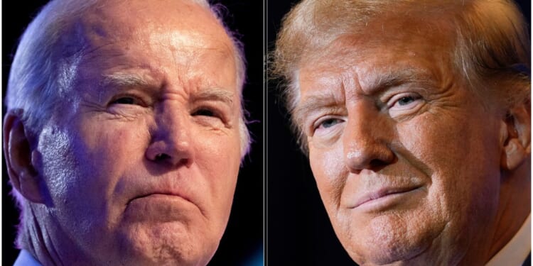 A new poll shows that former President Donald Trump, right, may be able to defeat President Joe Biden, left, in Minnesota in November, something no Republican presidential candidate has done since 1972.