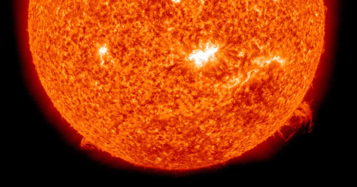 In a screen grab taken from a handout timelapse sequence provided by NASA / SDO, a solar spot in the centre of the Sun is captured from which the first X-class flare was emitted in four years on February 14, 2011.