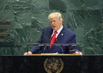 President Donald Trump speaks during the United Nations General Assembly at the United Nations headquarters on Sept. 23, 2025, in New York City.