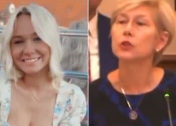 The father of murder victim Logan Federico, left, angrily responded when Rep. Deborah Ross of North Carolina misidentified her picture at a hearing.