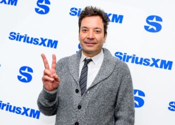 Jimmy Fallon visits SiriusXM Studios on Nov. 16, 2023, in New York City.