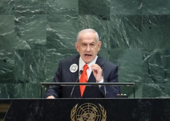 Prime Minister of Israel Benjamin Netanyahu speaks during the United Nations General Assembly on Sept. 26, 2025, in New York City.