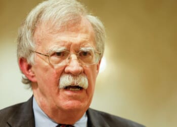 Former National Security Advisor John Bolton speaks to reporters after speaking in a panel hosted by the National Council of Resistance of Iran – U.S. Representative Office in Washington, D.C., on Aug 17, 2022.