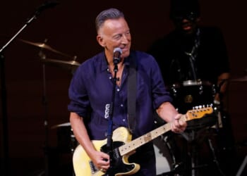 Bruce Springsteen performs during "People Have the Power: A Celebration of Patti Smith" presented by Michael Dorf at Carnegie Hall on March 26, 2025, in New York City.