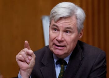 Sen. Sheldon Whitehouse, a Democrat from Rhode Island, speaks during a Senate Committee on Finance confirmation hearing of Michael Faulkender on March 6, 2025, in Washington, D.C.