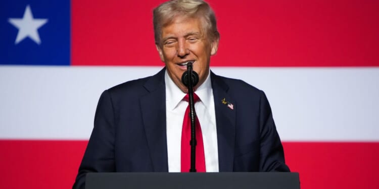 President Donald Trump speaks to senior military leaders at Marine Corps Base Quantico in Quantico, Virginia, on Tuesday.