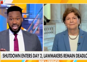 Fox News host Lawrence Jones confronted New Hampshire Democratic Sen. Jeanne Shaheen on Oct. 2, 2025, over whether her party supports healthcare for illegal aliens.