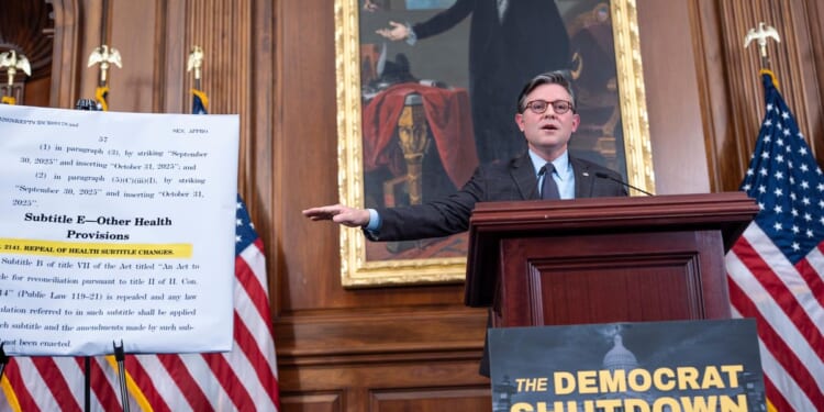 Speaker Johnson accuses Schumer of causing shutdown to get 'political cover' from his left wing