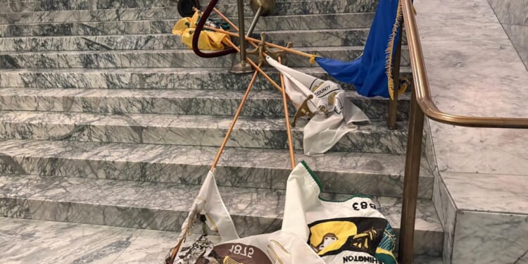 Man breaks into Washington Capitol, lights fires and vandalizes statues