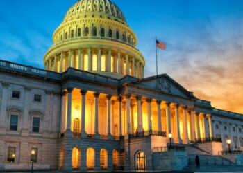 The United States Capitol building is pictured at sunset in a 2020 photo.