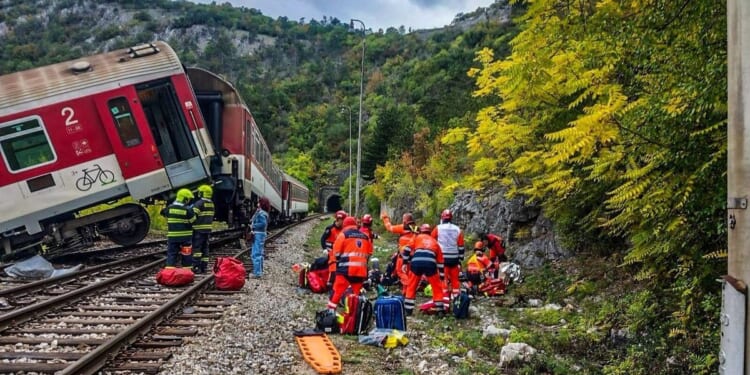 Fast trains collide in Slovakia, injuring dozens, with two in critical condition
