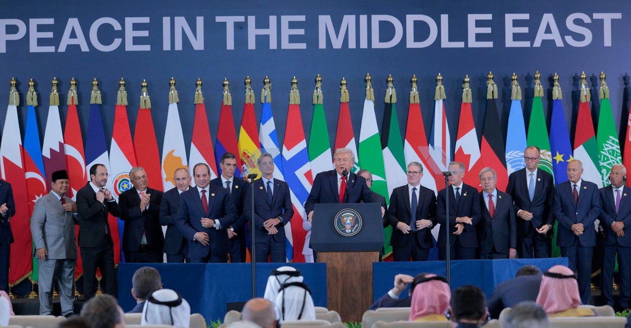 Trump Casts Vision for Peace in Middle East Beside World Leaders