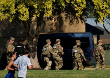 Members of the National Guard patrol on Oct. 11, 2025, in Memphis, Tennessee.