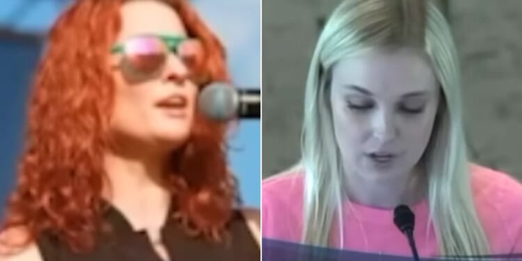 Paige Wallace, right, told the group that Fort Worth City Councilwoman Elizabeth Beck "should be ashamed" of her actions and "should not hold an elected position."