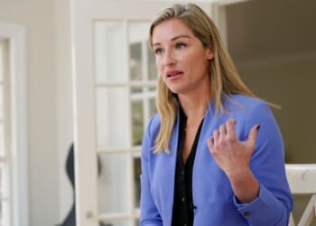 Nurse practitioner and former Democratic candidate for the Virginia House of Delegates Susanna Gibson, seen in a photo taken Nov. 15, 2023, at her home in Henrico, Virginia, said the charges were part of a "retaliatory criminal complaint" filed against her after she filed for divorce.