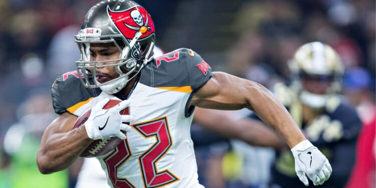 Doug Martin #22 of the Tampa Bay Buccaneers runs the ball during a game against the New Orleans Saints on Nov. 5, 2017, in New Orleans, Louisiana.
