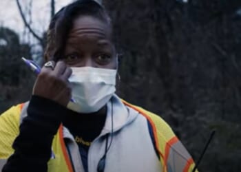 An abortion clinic volunteer in Atlanta, Georgia, known as Traci is featured in the new HBO series "The Devil Is Busy."