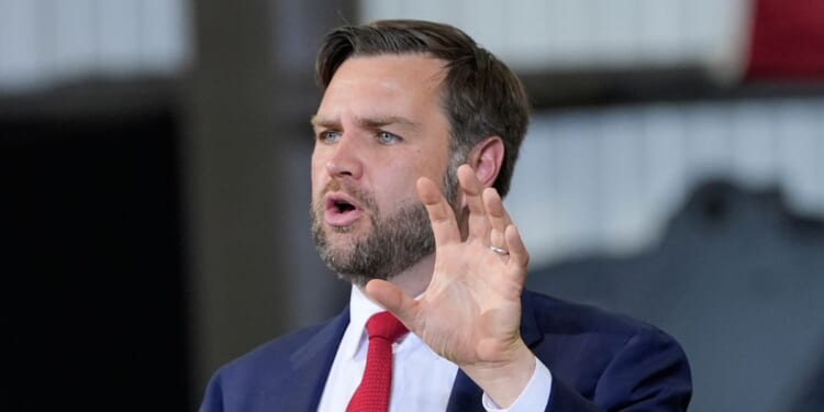 Vice President J.D. Vance speaks at ConcordPadgett Regional Airport on Sept. 24, 2025, in Concord, North Carolina.