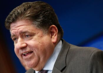 Illinois Gov. J.B. Pritzker speaks during a news conference to announce French quantum computing company Pasqal will establish their American headquarters in Chicago, on Oct. 9, 2025, in Chicago, Illinois.