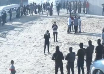 Footage from Khan Younis showed movement in Gaza just before the Israeli hostages were to be released.