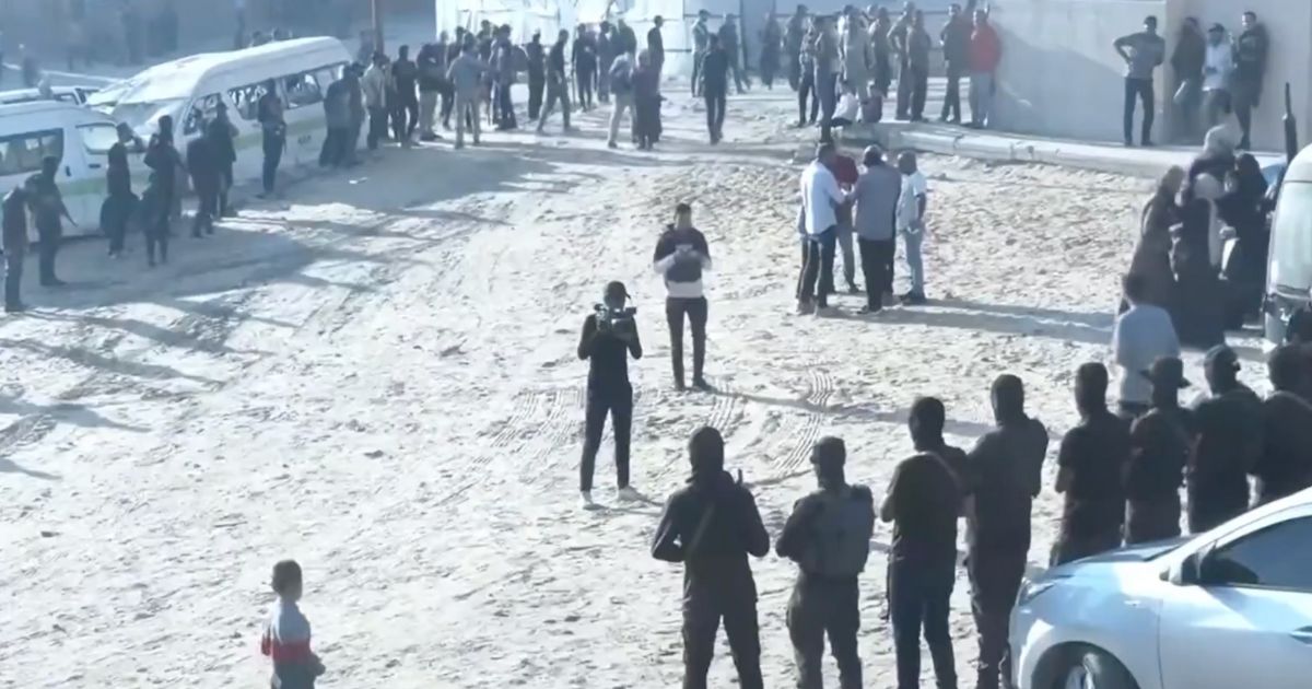 Footage from Khan Younis showed movement in Gaza just before the Israeli hostages were to be released.