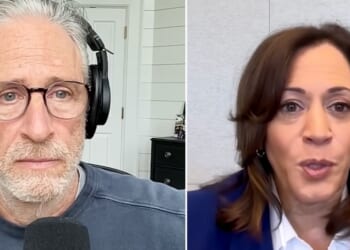 Jon Stewart interviewed former Vice President Kamala Harris on his podcast on Oct. 30, 2025.