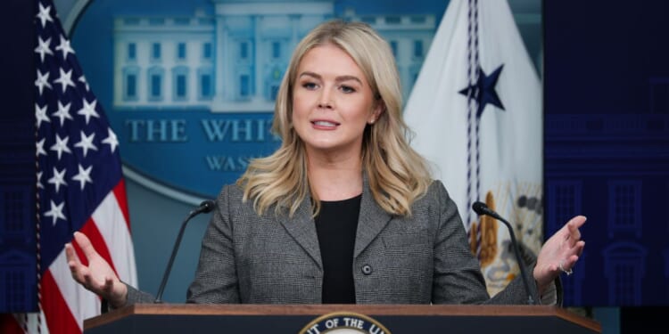 White House Press Secretary Karoline Leavitt speaks during the daily press briefing in the Brady Press Briefing Room at the White House on Oct. 1, 2025, in Washington, D.C.