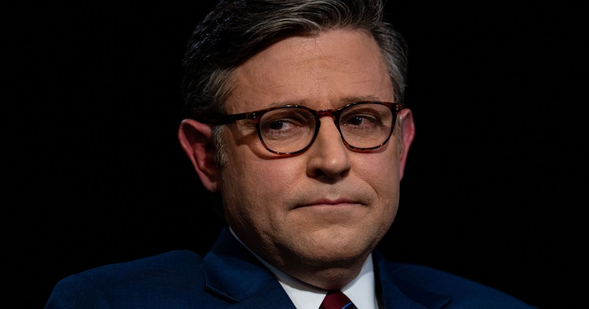 Speaker of the House Mike Johnson makes an appearance on CNN's "The Source with Kaitlan Collins" in the Cannon House Office Building at the U.S. Capitol in Washington, D.C., on Tuesday.